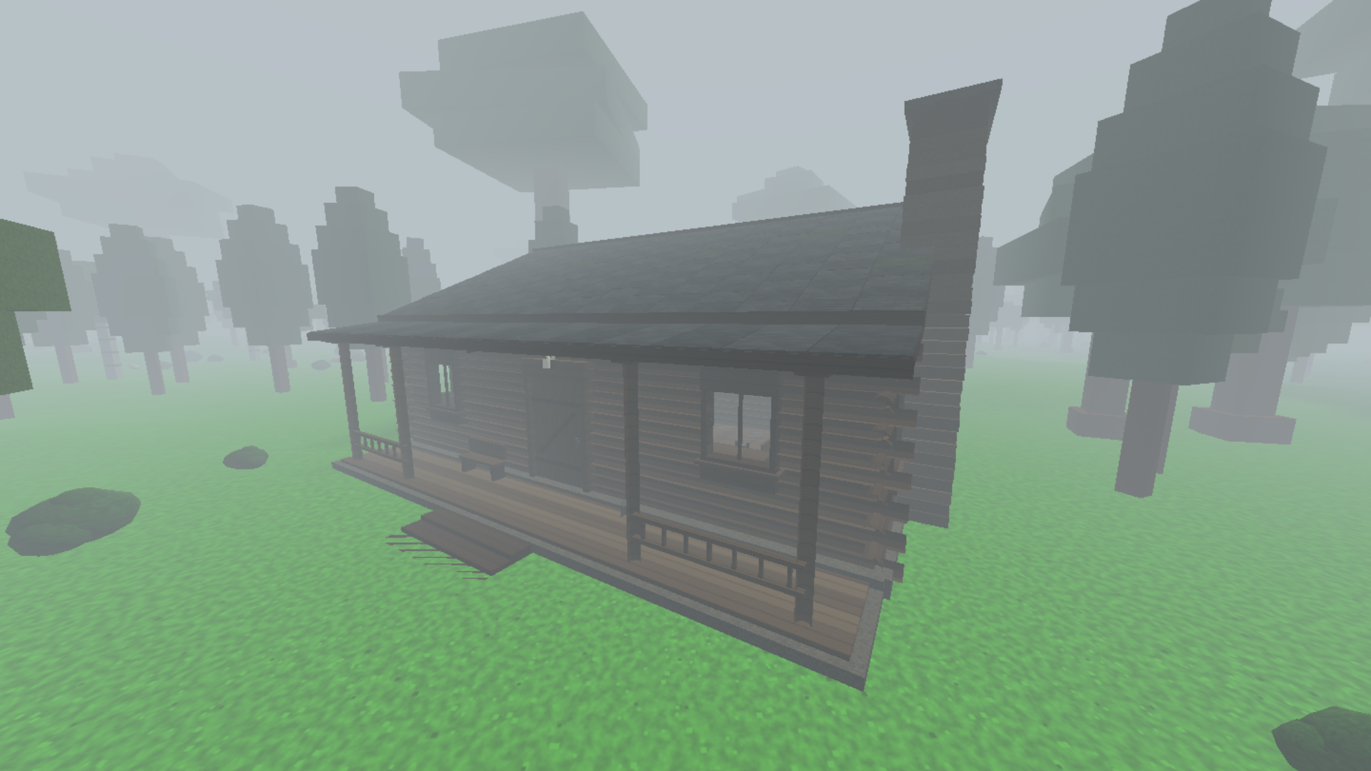 A cabin in the current forest, without the interface